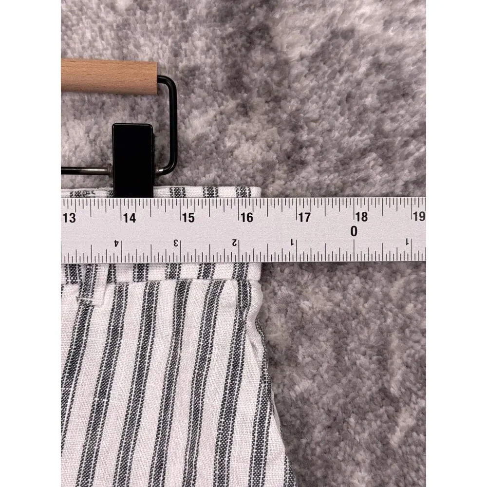 Reformation Pants 8 Womens 100% Linen Striped Wide Leg Trouser